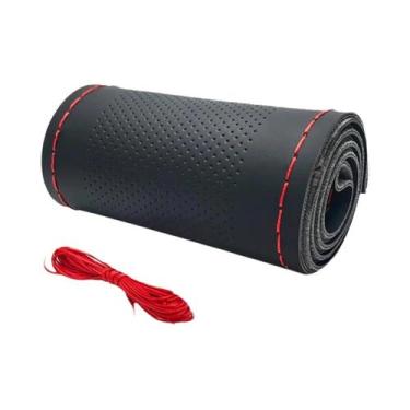 Imagem de Capa De Volante De Couro Genuíno Ultra Fino E Respirável, Feita À Mão 