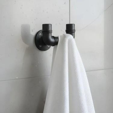 Imagem de Cabideiro de Parede Porta Toalhas Suporte Gancho Acessório Banheiro Es