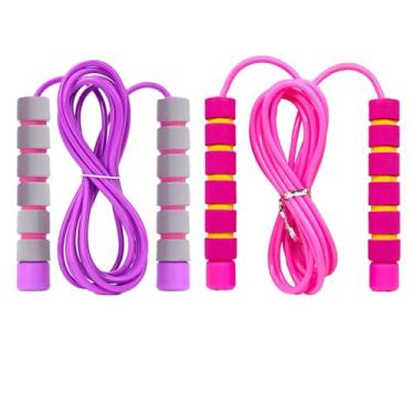 Imagem de Corda de pular macia ajustável com alças de espuma amigáveis à pele para crianças, estudantes e adultos, corda de pular fitness para atividades ao ar livre, lembrancinhas de festa, atividade de