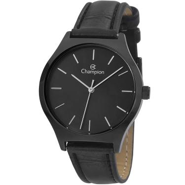 Imagem de Relógio CHAMPION feminino analógico couro preto CN28295P