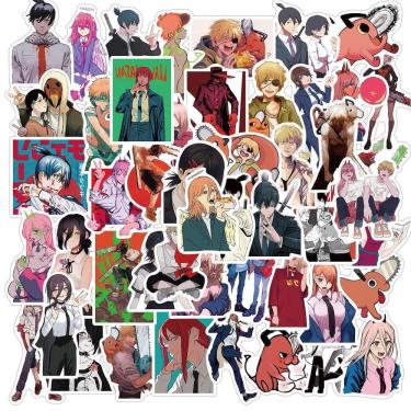 Imagem de Adesivo, 50 peças, motosserras, adesivo masculino, vinil, desenho animado, adesivo de anime