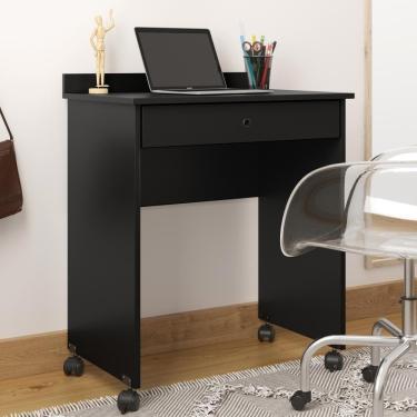 Imagem de Mesa Para Computador ou Notebook com Gaveta e Rodízios Prisma - Preto