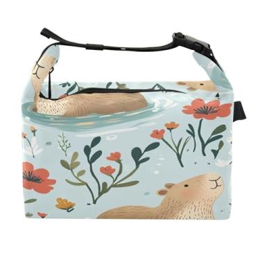 Imagem de STAYTOP Lancheira fofa com estampa de desenho animado com fivela de alça, lancheira isolada para meninos e meninas, lancheira térmica para trabalho escolar