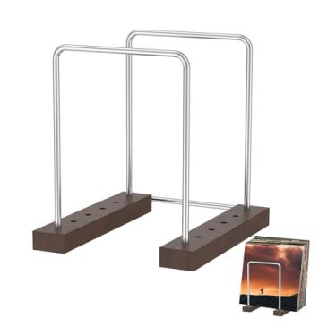 Imagem de Suporte para disco de vinil, sólido de 20 a 75 LPS, estilo moderno, base de madeira maciça, suporte de armazenamento de disco de vinil com haste de metal, adequado para salas de estar, quartos