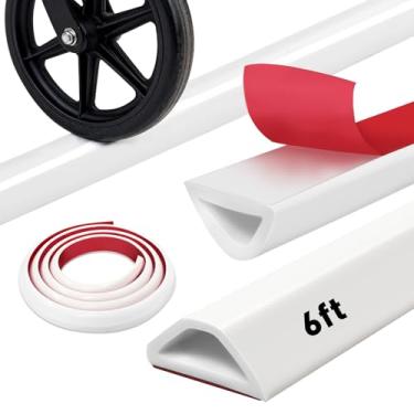 Imagem de Barragem de água de limite de chuveiro de 182 cm branca autoadesiva barreira de água dobrável protetor de chuveiro impermeável flexível silicone faixa de vedação de banheiro para banheira, azulejo