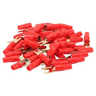 Imagem de Acouto Conectores de Fio Tipo U Com Garfo de Cobre de Calibre 8 50 Unidades - Terminais de Crimpagem Elétricos Aplicações Automotivas, Domésticas e Industriais Com Conexões de Tubos Termorretráteis