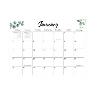 Imagem de Calendário Magnético De Eucalipto Para Refrigerador, Planejador Mensal
