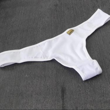 Imagem de Tanga Calcinha Fio Dental Lisa Sensual Cor:BrancoTamanho:G - Kit Mania