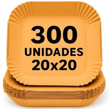 Imagem de Kit 300 Formas Quadrada De Airfryer Descartável Antiaderente De Papel 