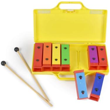 Imagem de ENNBOM 8 notas xilofone cromático Glockenspiel sinos ressonadores com capa amarela