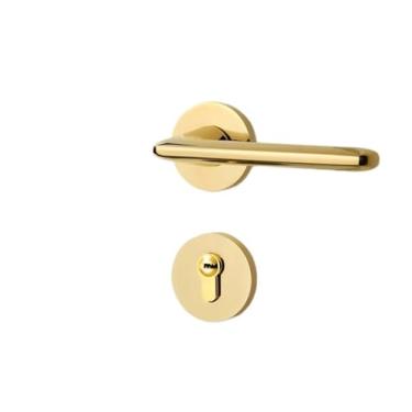 Imagem de Fechadura de porta interna para quarto, fechadura dourada, fechadura dividida, fechadura de madeira, fechadura magnética silenciosa (fechadura silenciosa)