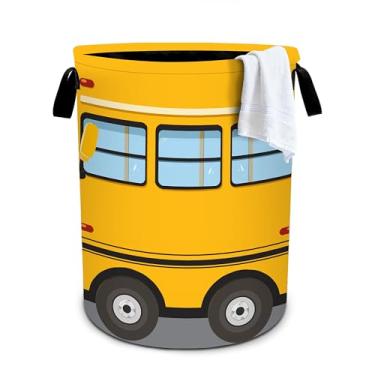 Imagem de Cesto de lavanderia Bus Cesto de armazenamento dobrável cesto de roupa organizador de balde de roupas 19,6 x 15,7 polegadas para lavanderia/quarto/banheiro