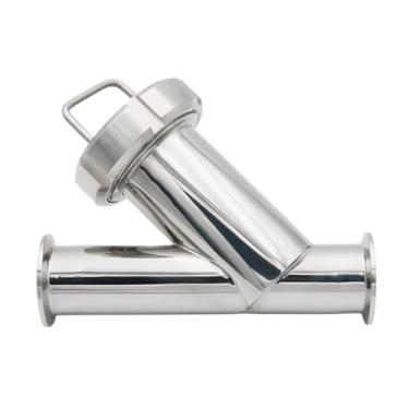 Imagem de Filtro tipo Y filtro 2.5 cm 3.8 cm 5.1 cm 5.1 cm aço inoxidável SS304 Tri Clamp 50.5 64MM 100 Mesh Homebrew Pipe Fittings (60 malha, 45 mm Ferrule64)