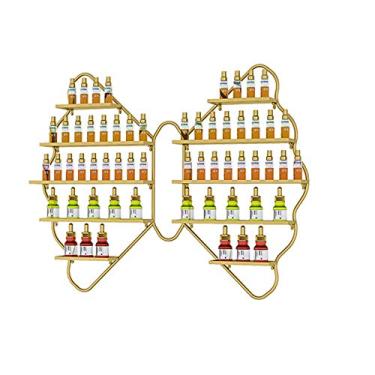 Imagem de Prateleiras de armazenamento de esmalte de parede de metal para salão de unhas, prateleira de esmalte de metal, prateleira de óleo essencial, varejo comercial, cosméticos, perfume, esmalte, batom
