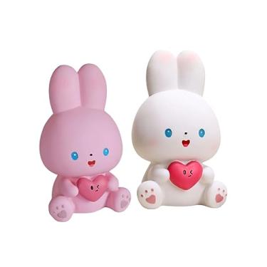 Imagem de Cofrinho requintado fofo de plástico macio caixa de dinheiro ornamento de mesa jarra de moedas para escritório doméstico fácil de armazenar