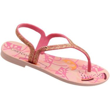Imagem de Sandália Rasteira de Dedo Grendha Bela Amor Menina, 32/33, Rosa