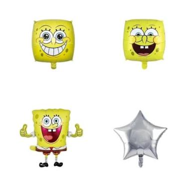 Imagem de Balões Do Cartoon Bob Esponja 2/5PCS Com Várias Expressões Para Festas