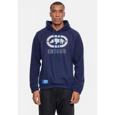 Imagem de Moletom Ecko Teddy Marinho Masculino com Capuz Casual, P, Marinho