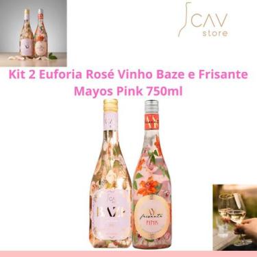 Imagem de Kit 2 Euforia Rosé Vinho Baze e Frisante Mayos Pink 750ml