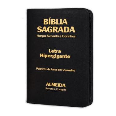 Imagem de Biblia Letra Hipergigante - Zíper - Preta - C/ Harpa - REI DAS BIBLIAS