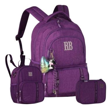 Imagem de Kit Mochila De Costas Rebecca Bonbon Lancheira E Estojo Box