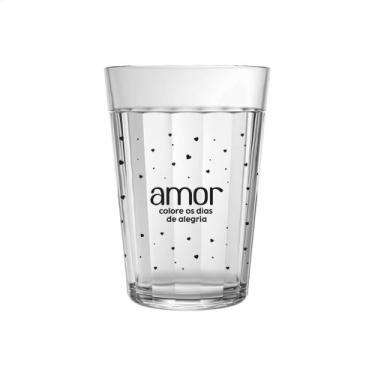 Imagem de Kit De 6 Copos Americano De 190ml De Vidro Com Palavras Motivacionais 