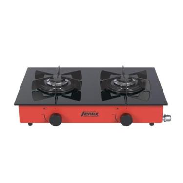 Imagem de Fogao de Mesa 2 Bocas Venax Flamalar Vitreo Vermelho Gas Glp