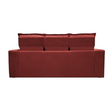 Imagem de Conjunto De Sofá 3 E 2 Lugares Retrátil E Reclinável Cama Inbox Slim 2,00x1,50m Velusoft Vermelho