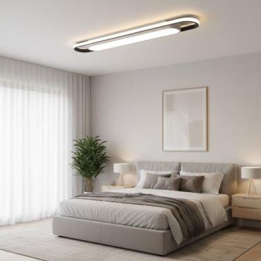 Imagem de Luminária Longa 80cm Grande Sobrepor Bivolt Três Tons de Luz Sala Quar