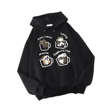 Imagem de Moletom Masculino Harajuku Com Estampa De Cinco Gatinhos Brincando Na 