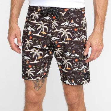 Imagem de Bermuda D'Água South To South Coqueiro Masculina, Preto, 42