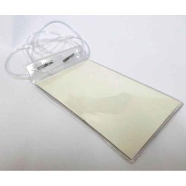 Imagem de Crachá Com Cordão de Silicone 120x80 Mm Vertical ACP - ROMITEC