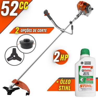Imagem de Roçadeira á Gasolina 52cc Com ÓLEO STIHL Profissional Tekna RL520ACN 2HP 9000rpm Alta Potência e Performance