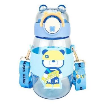 Imagem de Garrafa Squeeze Ursinho com Alça 600 ml. HM-490 - H&M, Azul