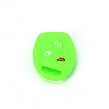 Imagem de YJADHU Tampa da chave do carro de silicone, capa protetora remota da chave do carro, adequada para Ford Transit Focus KA Galaxy Mondeo Fiesta C-Max S-Max, verde