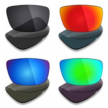 Imagem de Mryok 4 pares de lentes polarizadas de substituição para óculos de sol Spy Optic Logan – Preto/Vermelho Fogo/Azul Gelo/Verde Esmeralda