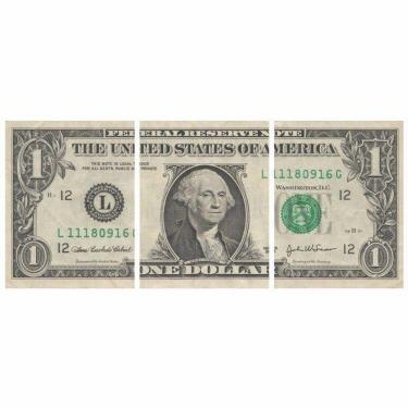 Imagem de Quadro Nota Dolar Dinheiro Americano 160X65