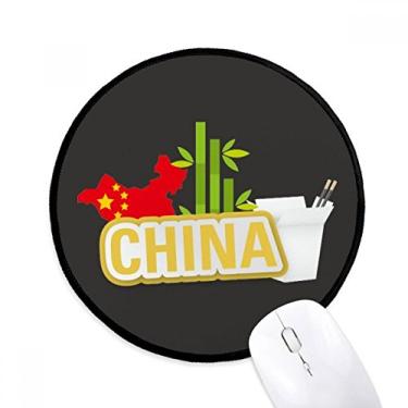 Imagem de DIYthinker Mapa da China Bamboo Yellow China Town Mouse Pad Desktop Office Tapete redondo para computador