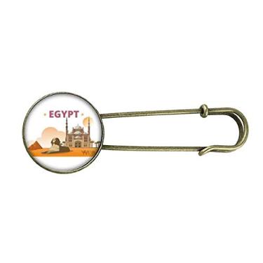Imagem de Cidade pirâmide Esfinge Egito Retrô Broche de Metal Clipe Joias