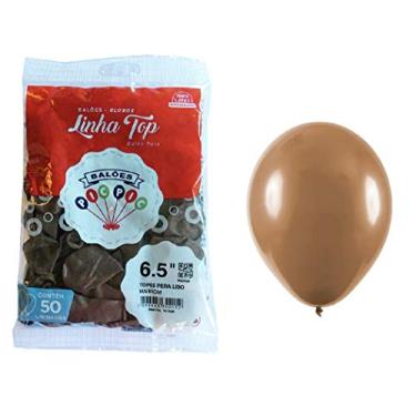 Imagem de 500 Bexiga Balão Liso Festa Pequeno N° 6,5 - Marrom (10pct)