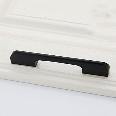 Imagem de Maçanetas de segurança em liga de alumínio preta, maçanetas de porta de gabinete estilo americano, maçanetas decorativas modernas com gaveta embutida, pretas 6801,128 mm