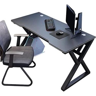 Imagem de Escrivaninha Para Computador, Escritório Em Casa, Estilo Moderno, Mesa Para Laptop, Para Escritório Em Casa, Mesas E Estações De Trabalho Com Moldura Preta, Mesa De Estudo Industrial,Preto,80 Cm,P