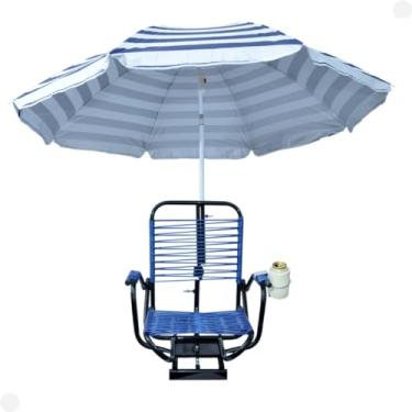 Imagem de CADEIRA PARA BARCO COM BRAÇOS E SUPORTE GUARDA SOL