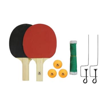 Imagem de Kit Tênis de Mesa - 2 Raquetas + Suporte + Rede + 3 Bolinhas #40, Bel Fix, Vermelho/Preto e Verde