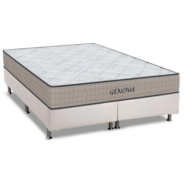 Imagem de  Cama Box Queen: Colchão Espuma Orthoflex D45 Genova + Base CRC Courano White(158x198)