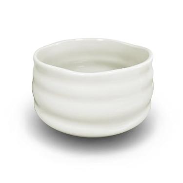 Imagem de AIYICIII Tigela de matcha de cerâmica, xícara de chá verde japonesa feita à mão, tigela de batedor de chá matcha para cerimônia Chawan 500 ml 500 ml (branco)