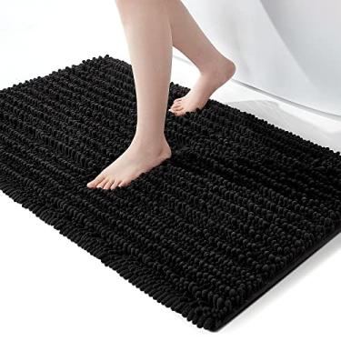 Imagem de FLOLEOPA Tapetes de banheiro de microfibra de pelúcia macia, tapetes de banho absorventes antiderrapantes, lavagem à máquina, tapetes de banho secos para banheira, chuveiro e banheiro (51 x 81 cm,