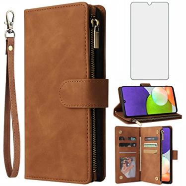 Imagem de Asuwish Capa carteira compatível com Samsung Galaxy A33 5G 2022, protetor de tela de vidro temperado e capa flip de couro, suporte para cartão, capas para celular Gaxaly A 33 G5 Galaxies 33A SM A336U