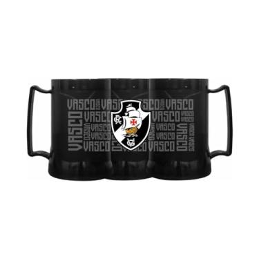 Imagem de Caneca De Gel Preta Vasco Gigante Da Colina Escrita 400ml