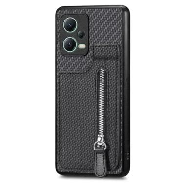 Imagem de Capa de cartões verticais com zíper para XiaoMi Note 13 Pro Plus 12 10s 10 4G 13T POCO X3 NFC X6 X5 13C Capa de suporte de bolsa, preta, para POCO X6Pro 5G